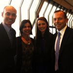 with Prime Minister Tony Abbott wife Kate and daughter Nina